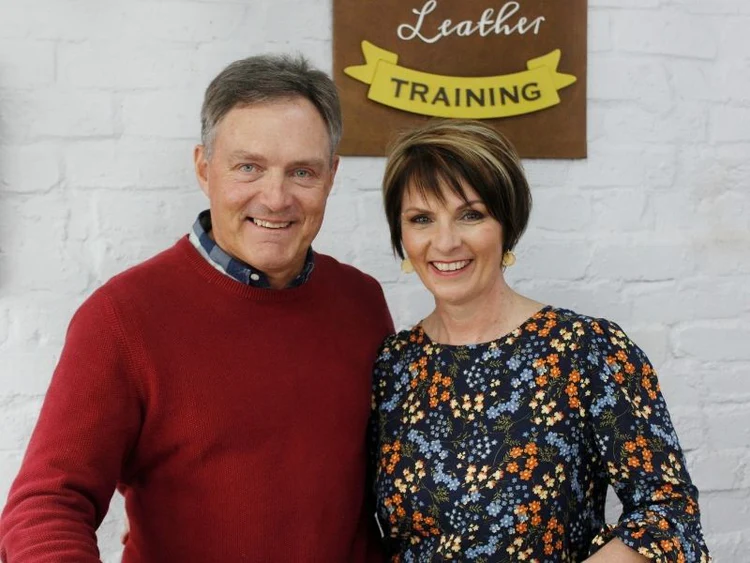 Lourens and Marinda Brandt at their leather training workshop in Cape Town
