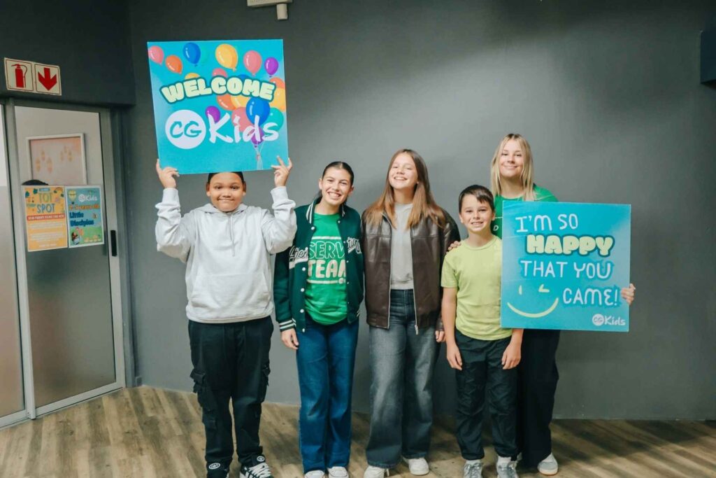 Children and youth volunteers at Christ Gen Church in Cape Town creating a welcoming church environment for families and kids